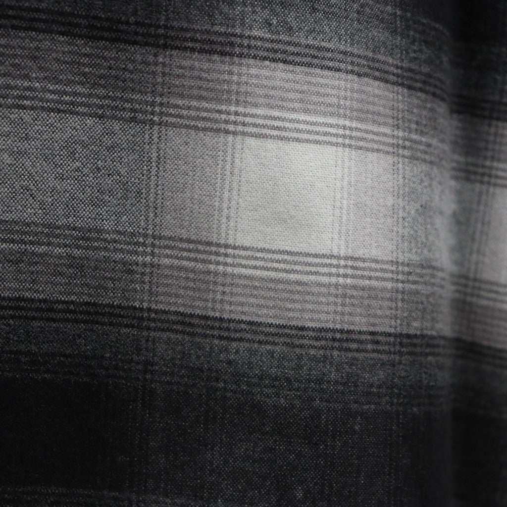 OMBRE CHECK OPEN COLLAR SHIRT L/S ( TYPE-2 ) #GRAY [25FW-WMS-OC06]