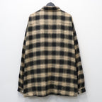 PLAID FLANNEL L/S SHIRT #Black x Beige [FW26-S02]