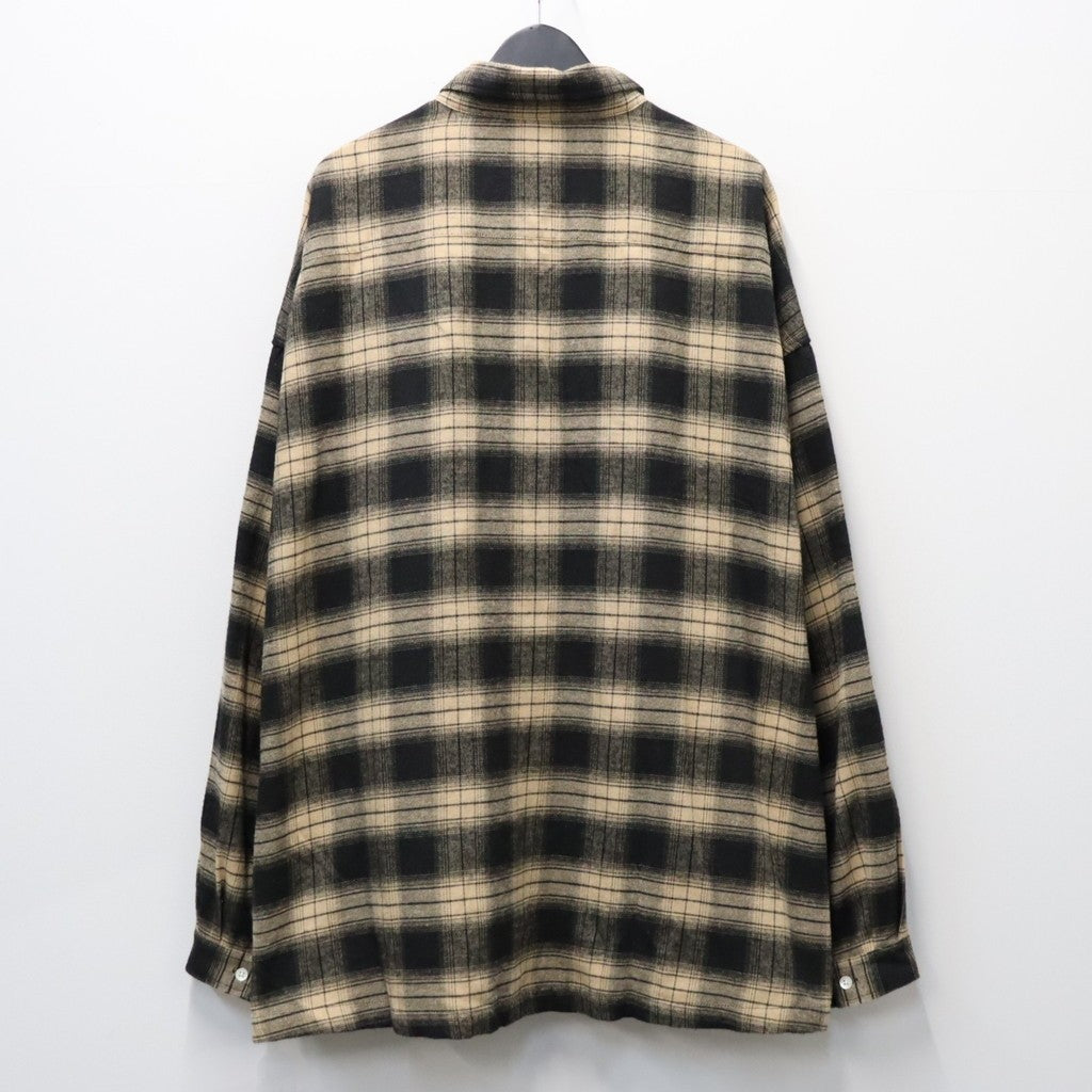 PLAID FLANNEL L/S SHIRT #Black x Beige [FW26-S02]