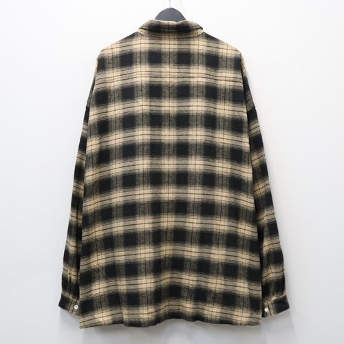 PLAID FLANNEL L/S SHIRT #Black x Beige [FW26-S02]