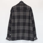 漸層格紋開領長袖襯衫 #灰色 [25FWE-WMS-OC01]