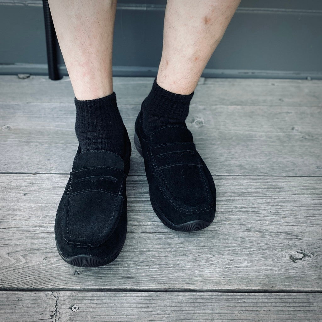 混合樂福鞋 #黑色絨面革 [MLS210301-24]