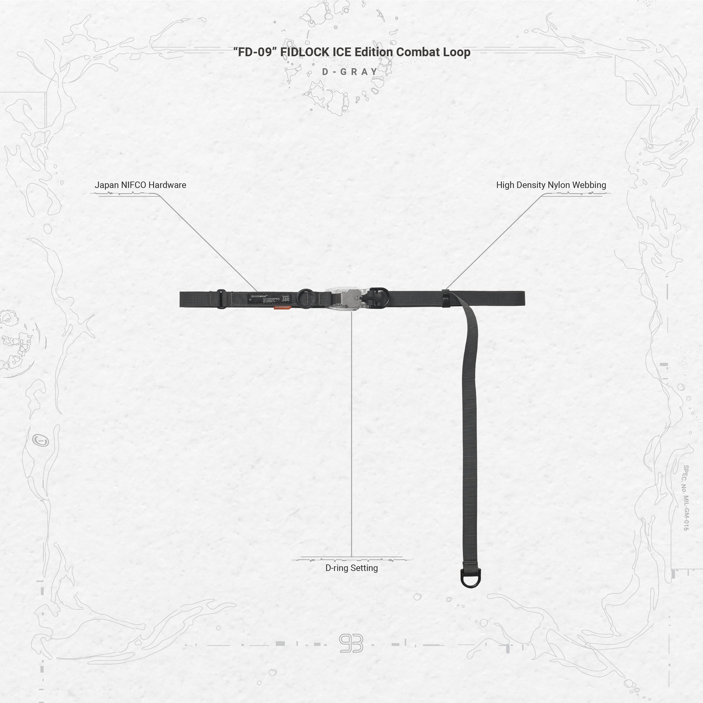 「FD-09」FIDLOCK ICE 版戰鬥環 #D-GRAY [GOOPI-23AW-AUG-01]