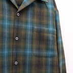 PENDLETON | WOOL OMBRE CHECK OPEN COLLAR SHIRT L/S ( TYPE-1 ) #BROWN / BLUE [26FW-WMS-PE01]