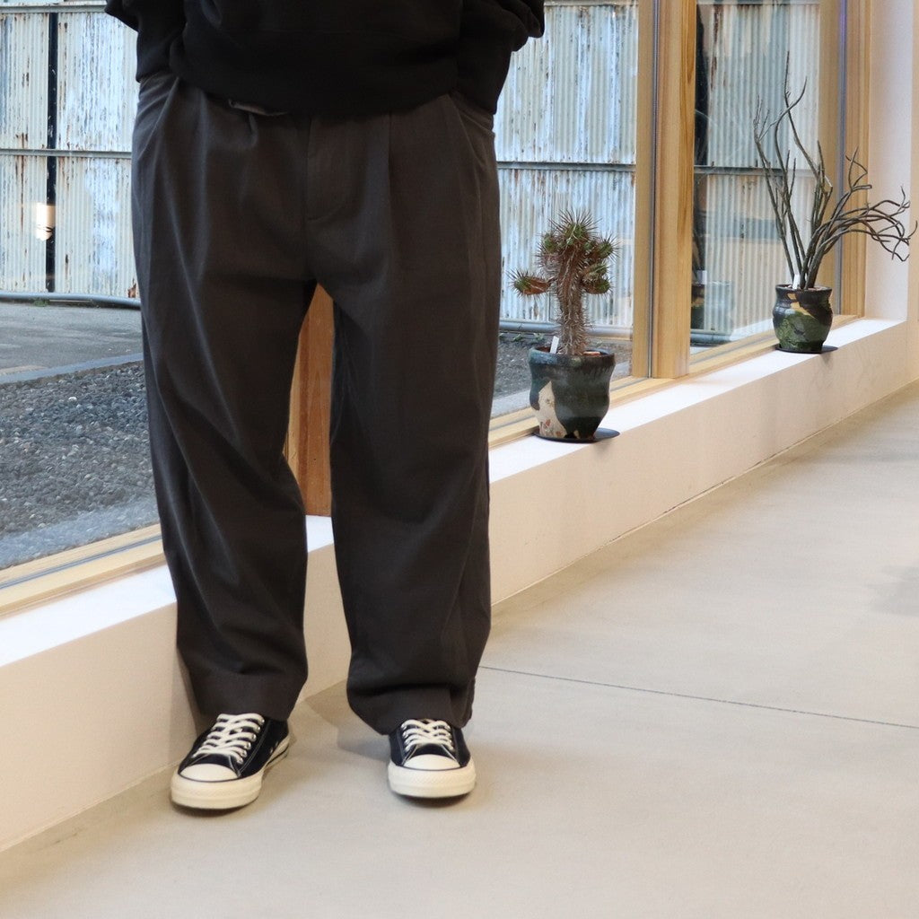 2TUCK WIDE CUT&SEW PANTS #GRAY [AY-1027]