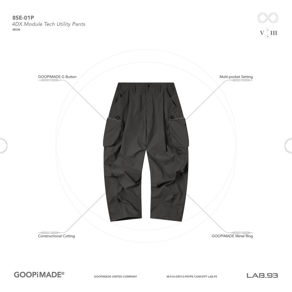 "8SE-01P" 4DX.Module Tech Utility Pants #IRON [GOOPI-24AW-OCT-03]