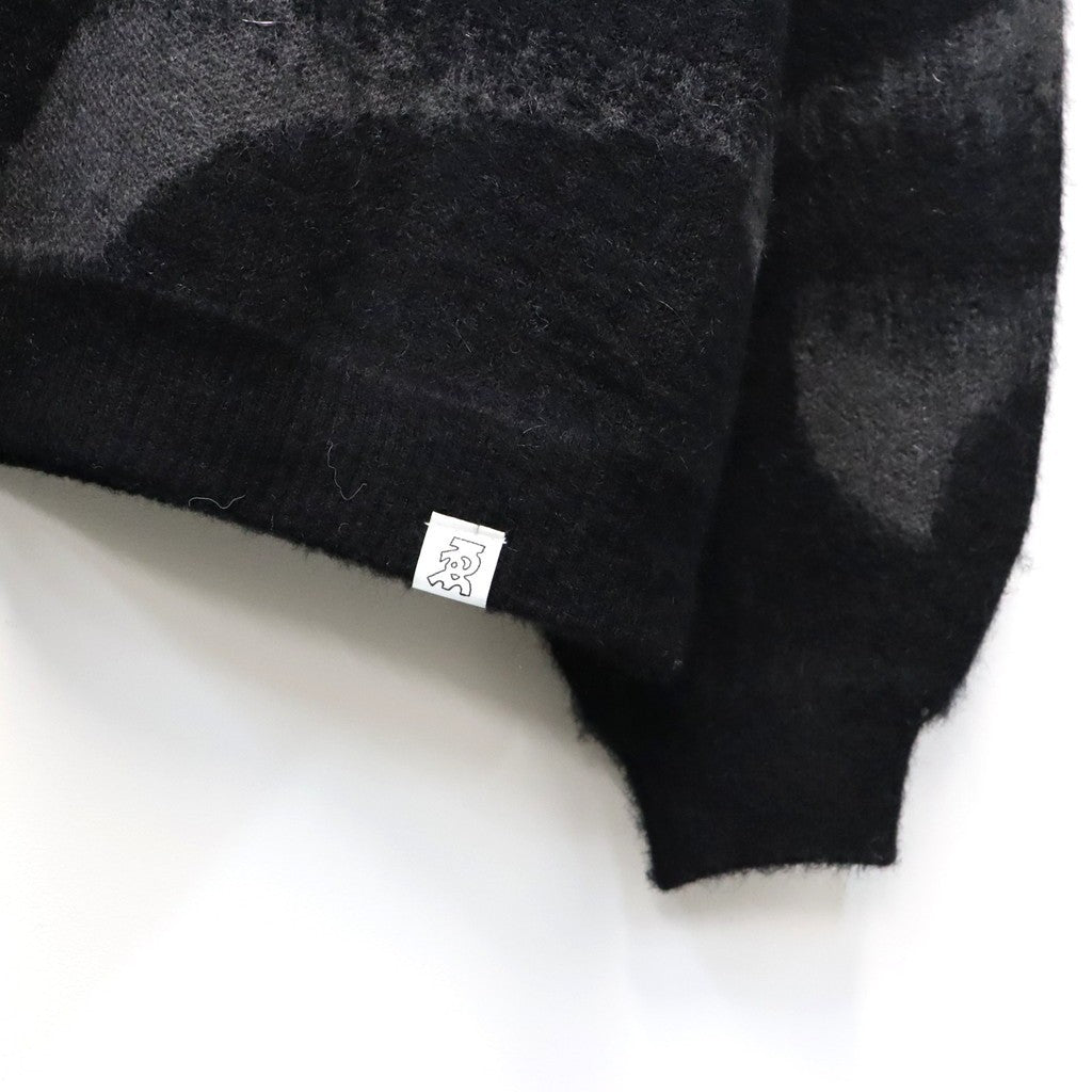 PATTERN MOHAIR KNIT #Black [26FW_KN01]