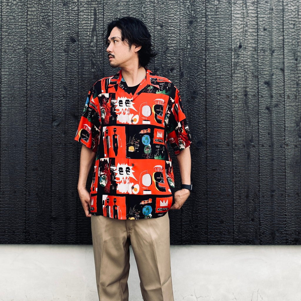 JEAN-MICHEL BASQUIAT | S/S HAWAIIAN SHIRT ( TYPE-2 ) #ONE [BASQUIAT-WM-HI26]