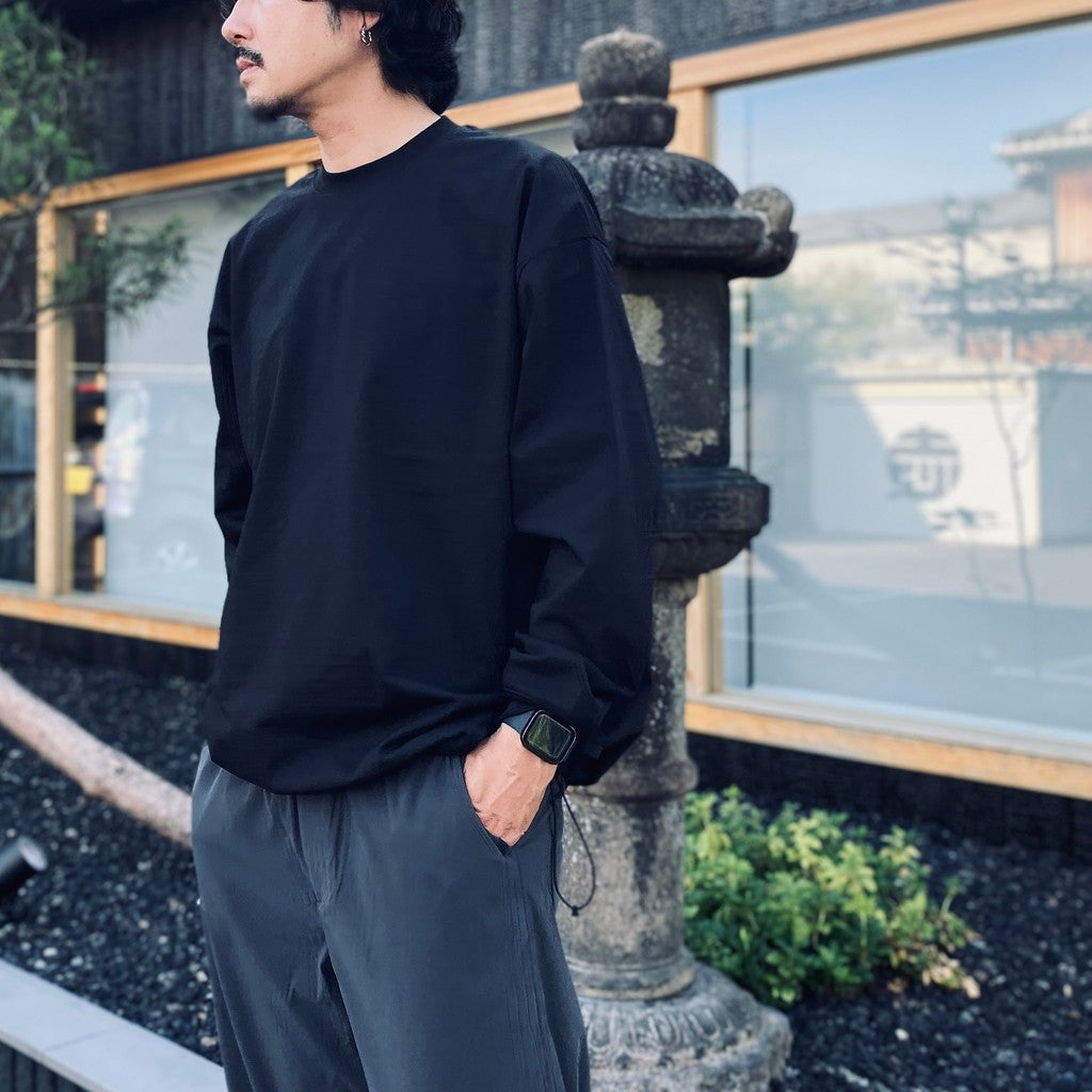 TECH DRAWSTRING TEE L/S #BLACK [BE-31026W]