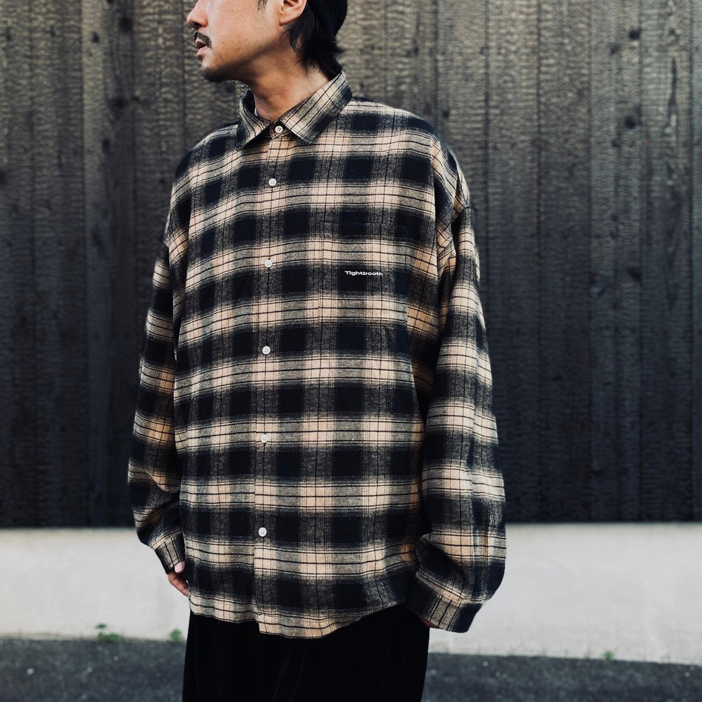 PLAID FLANNEL L/S SHIRT #Black x Beige [FW26-S02]
