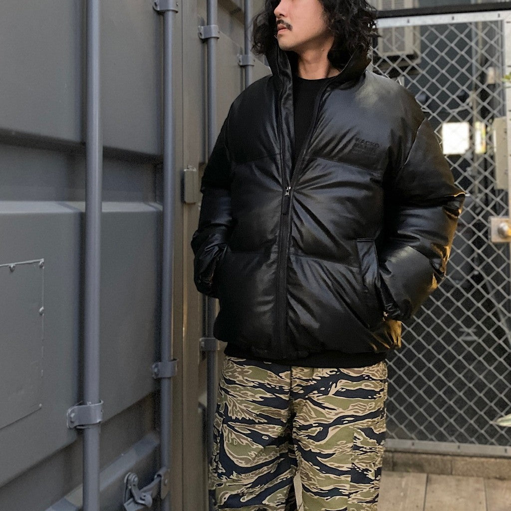 皮革羽絨外套（TYPE-2）#黑色 [24FW-WMO-OD02]