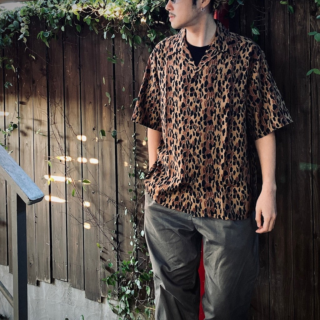 LEOPARD HAWAIIAN SHIRT S/S #BROWN [25SSE-WMS-HI03]