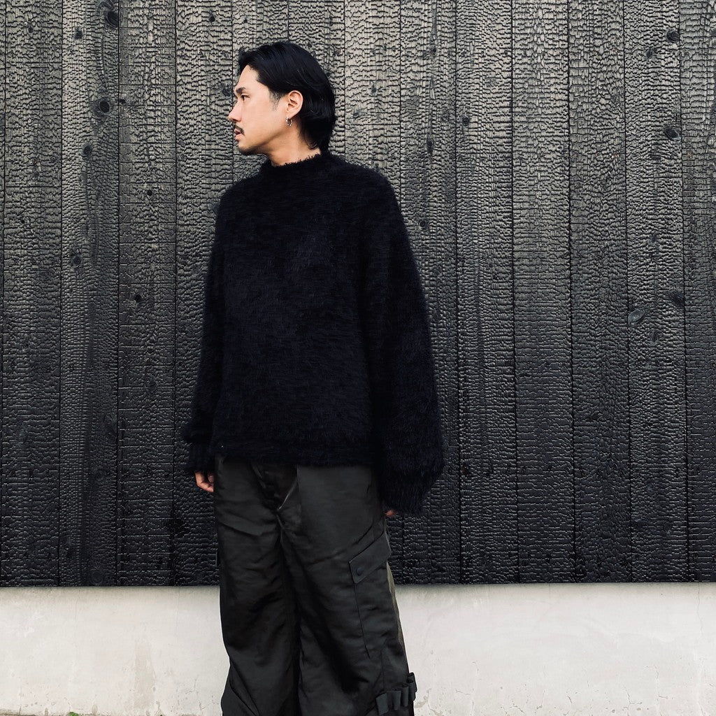 Classic Shaggy Knit Jumper (FUR KNIT) #BLACK [M-P4-KW3]