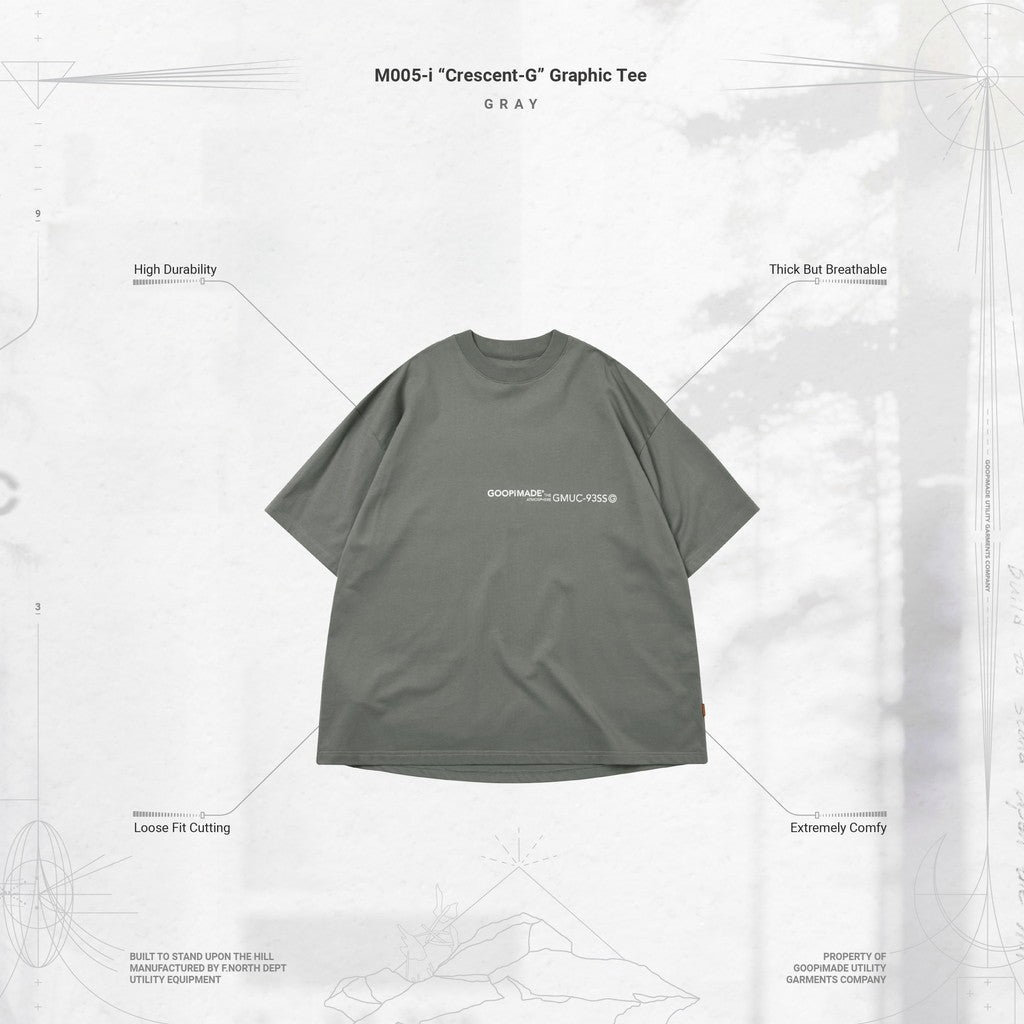 M005-i 「Crescent-G」 Graphic Tee #GRAY [GOOPI-24SS-APR-04]