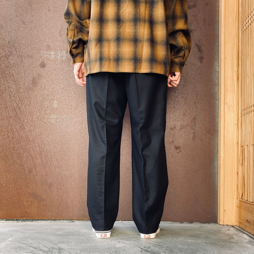 DOUBLE PLEATED WOOL TROUSERS ( TYPE-1 ) #BLACK [26FW-WMP-PT03]