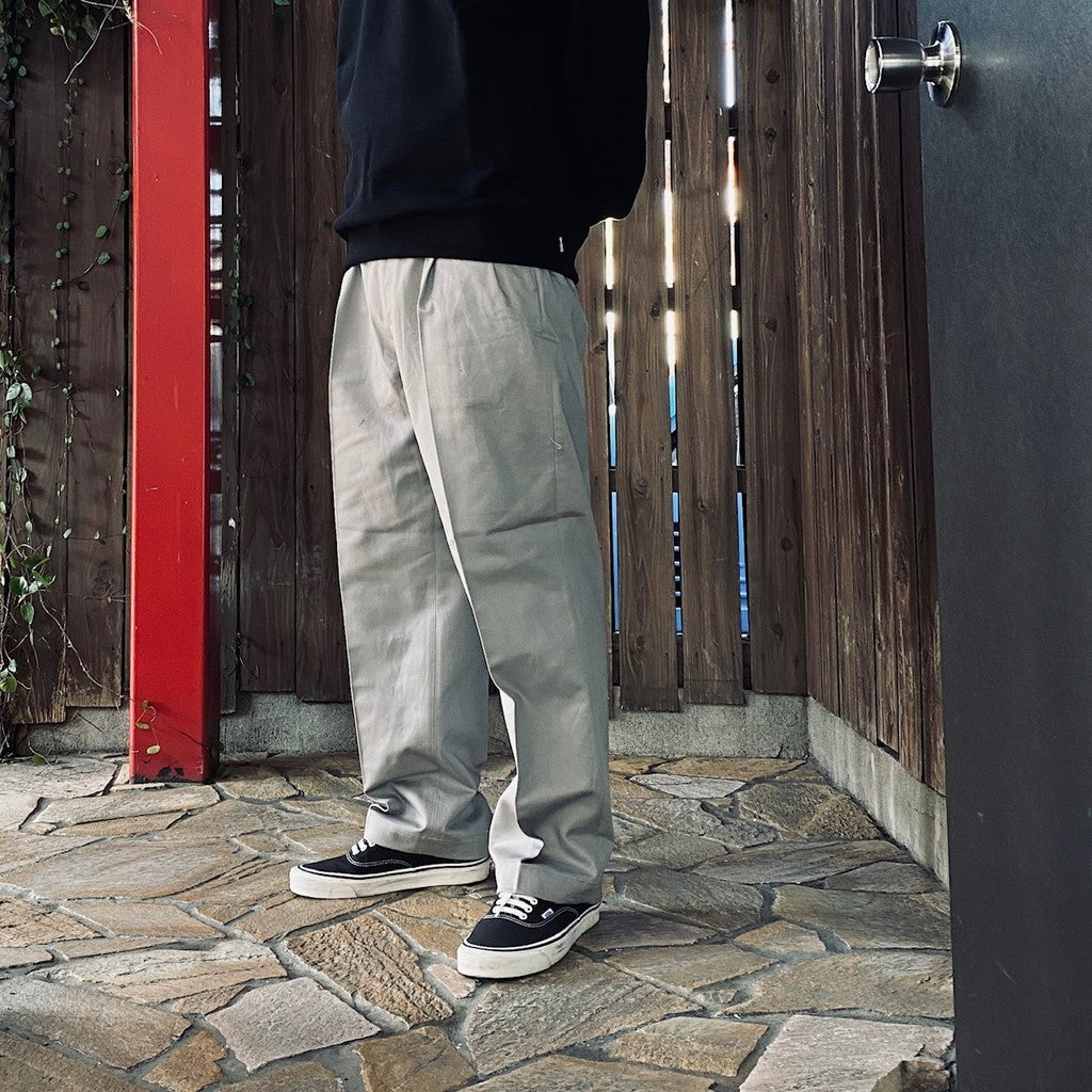 DOUBLE PLEATED CHINO TROUSERS #GRAY [25SS-WMP-PT13]
