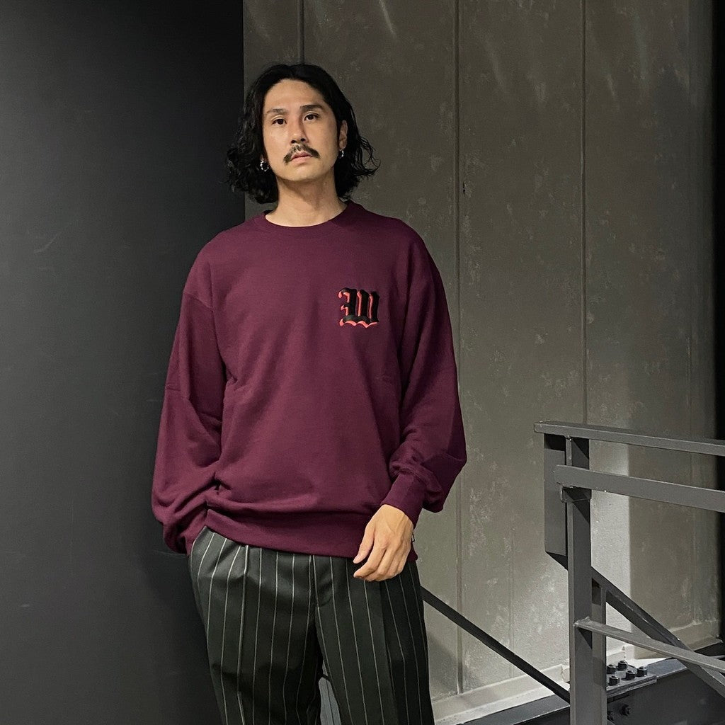MIDDLE WEIGHT CREW NECK SWEAT SHIRT ( TYPE-2 ) #BURGUNDY [24FW-WMC-SS08]