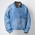 Leather Collar Denim Jacket #Indigo [SD26F-JK01]