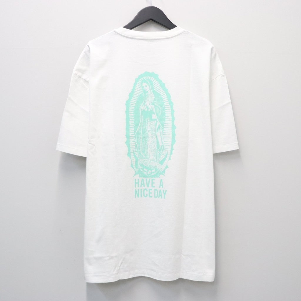WASHED HEAVY WEIGHT CREW NECK T-SHIRT ( TYPE-2 ) #WHITE/GREEN [26FWE-WMT-WT02]