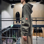 OVERDYE WIDE RIB CUT ZIP HOODY #CHARCOAL [CES27CS18]