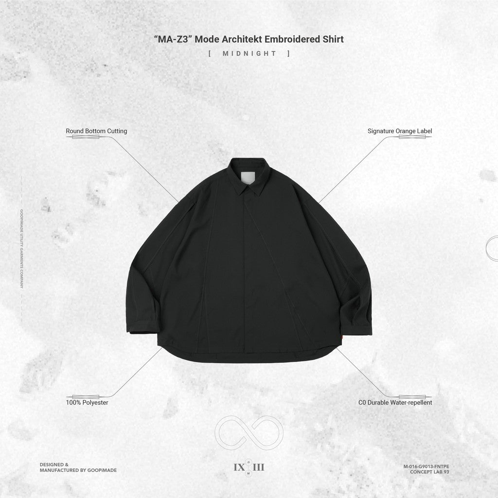 “MA-Z3” Mode Architekt 刺繡襯衫 #MIDNIGHT [GOOPI-24AW-OCT-01]