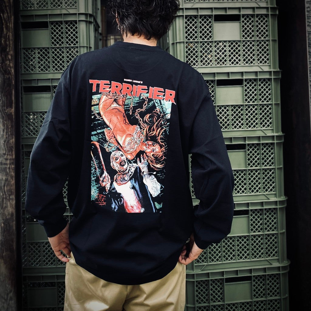 TERRIFIER | 水洗重磅圓領長袖T卹 #黑色 [TERRIFIER-WM-LT01]