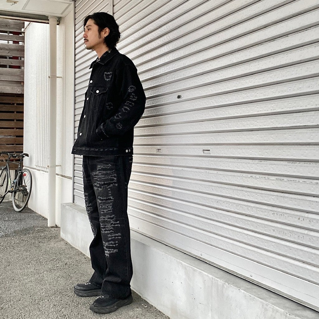 BORO 吊帶牛仔褲 #黑色 [24SS-FS-04 / FS1403]