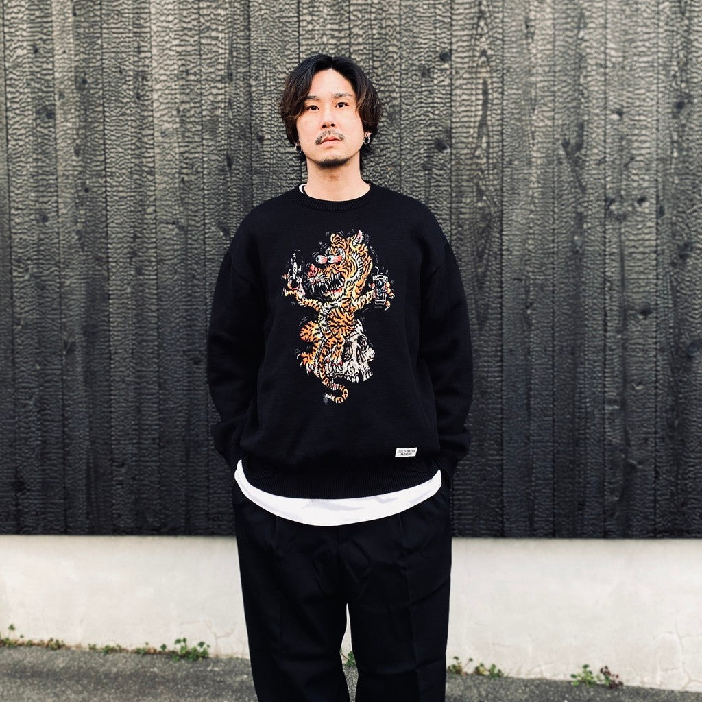 TIM LEHI | JACQUARD SWEATER #BLACK [26SS-WMK-KN07]