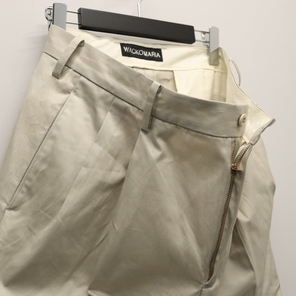 DOUBLE PLEATED CHINO TROUSERS #BEIGE [26SS-WMP-PT12] - cocorozashi