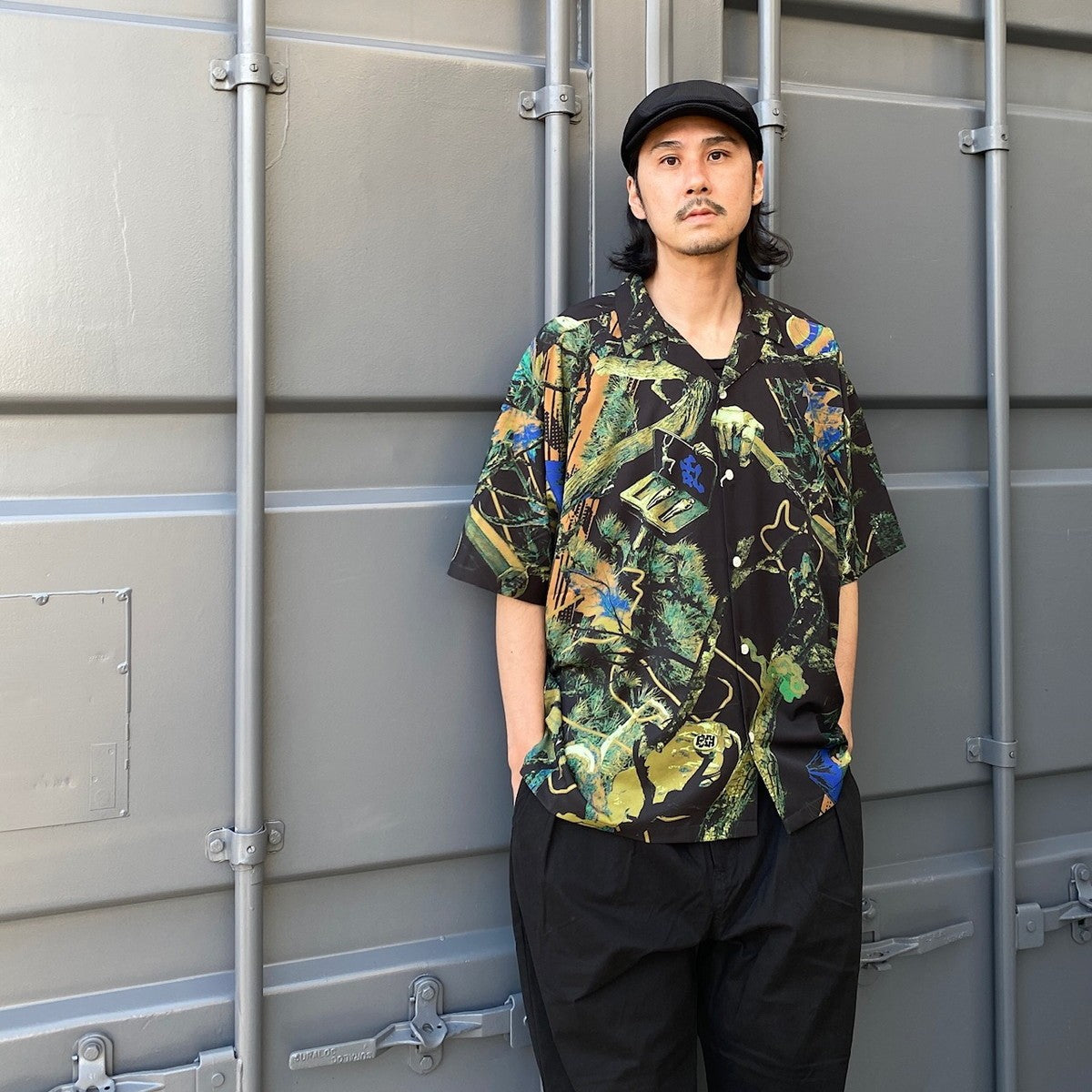 PINE TREE CAMO SHIRT #BLACK [24SS-S02]