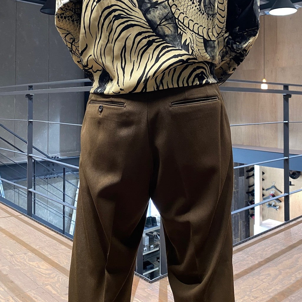 褶襉長褲 #棕色 [24FWE-WMP-TR01]