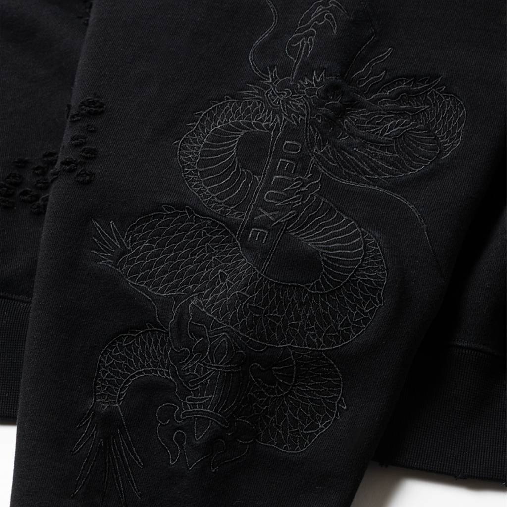 DELUXE | DAMAGE CREW SWEAT #Black [20TH-SW02]