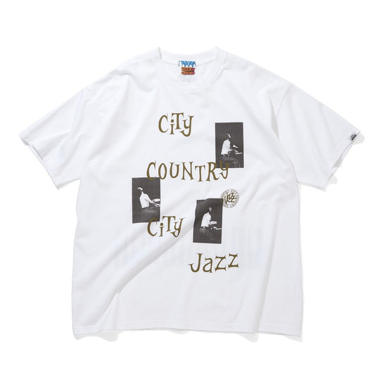 COTTON T-SHIRT_CITY COUNTRY CITY JAZZ PIANO #WHITE [CCC-243T001]