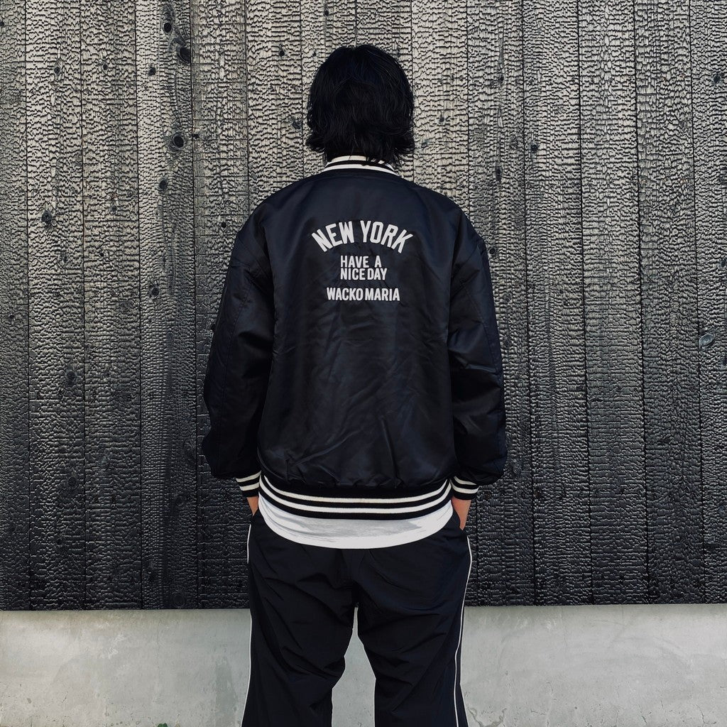 MLB | NY | REVERSIBLE VARSITY JACKET ( TYPE-1 ) #BLACK-BEIGE [MLB-WM-BL01]