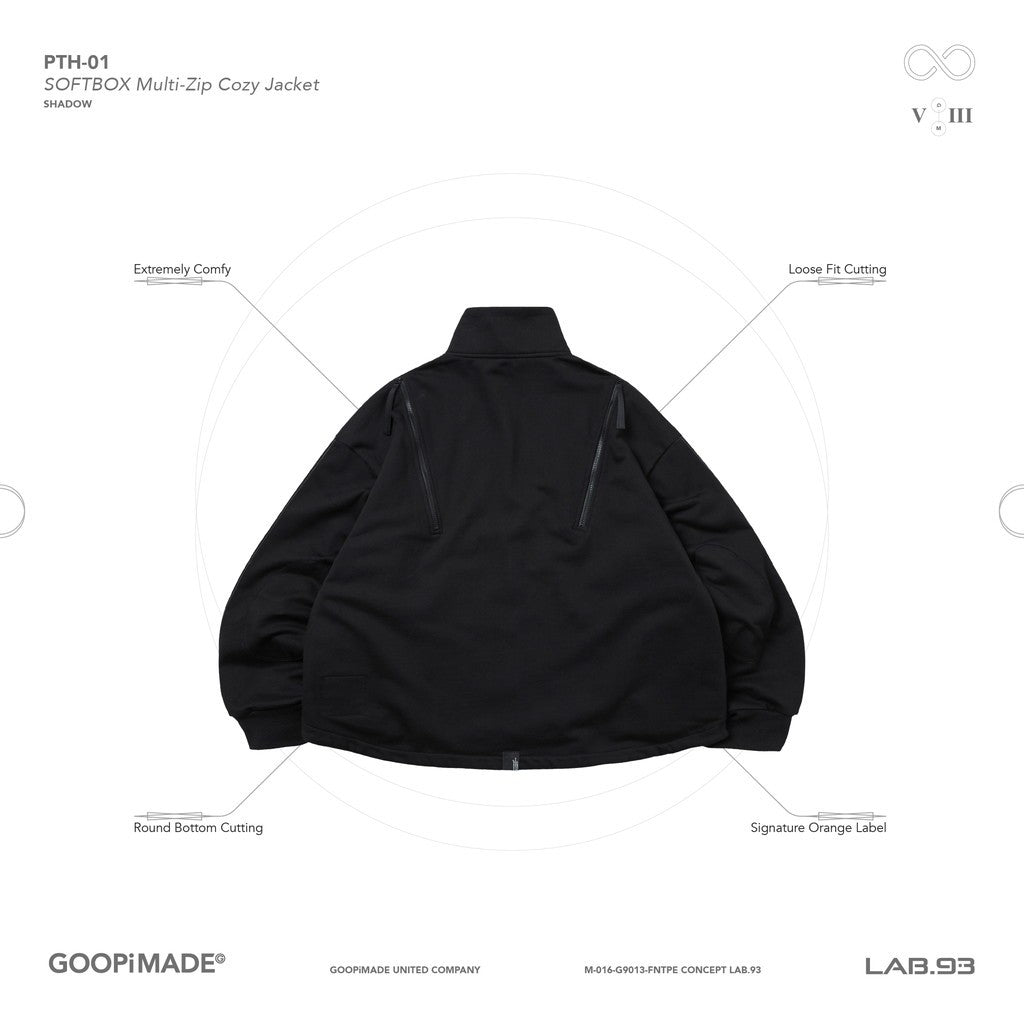 「PTH-01」 SOFTBOX Multi-Zip Cozy Jacket #SHADOW [GOOPI-24AW-NOV-02]