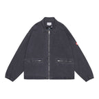 WASHED COTTON CANVAS ZIP JACKET #BLACK [CES30JK22]