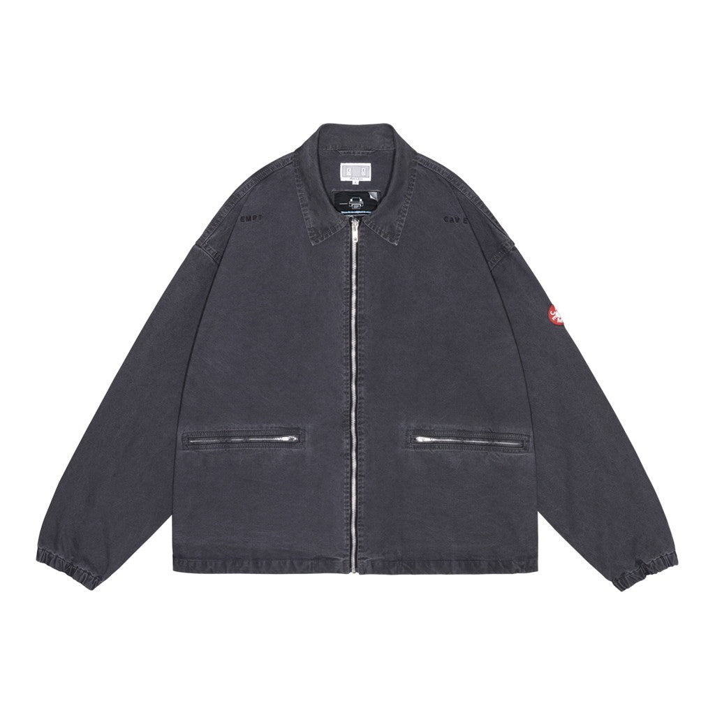 WASHED COTTON CANVAS ZIP JACKET #BLACK [CES30JK22]