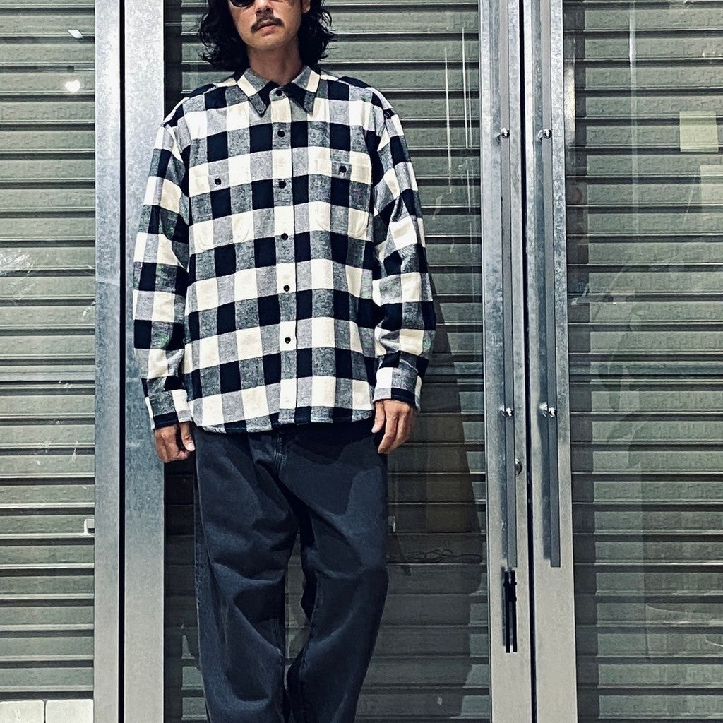FLANNEL REGULAR COLLAR SHIRT #WHITE [24FW-WMS-RC01] - cocorozashi
