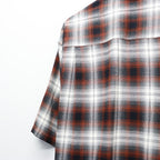 OMBRE CHECK OPEN COLLAR SHIRT S/S ( TYPE-2 ) #BROWN [26SS-WMS-OC10]