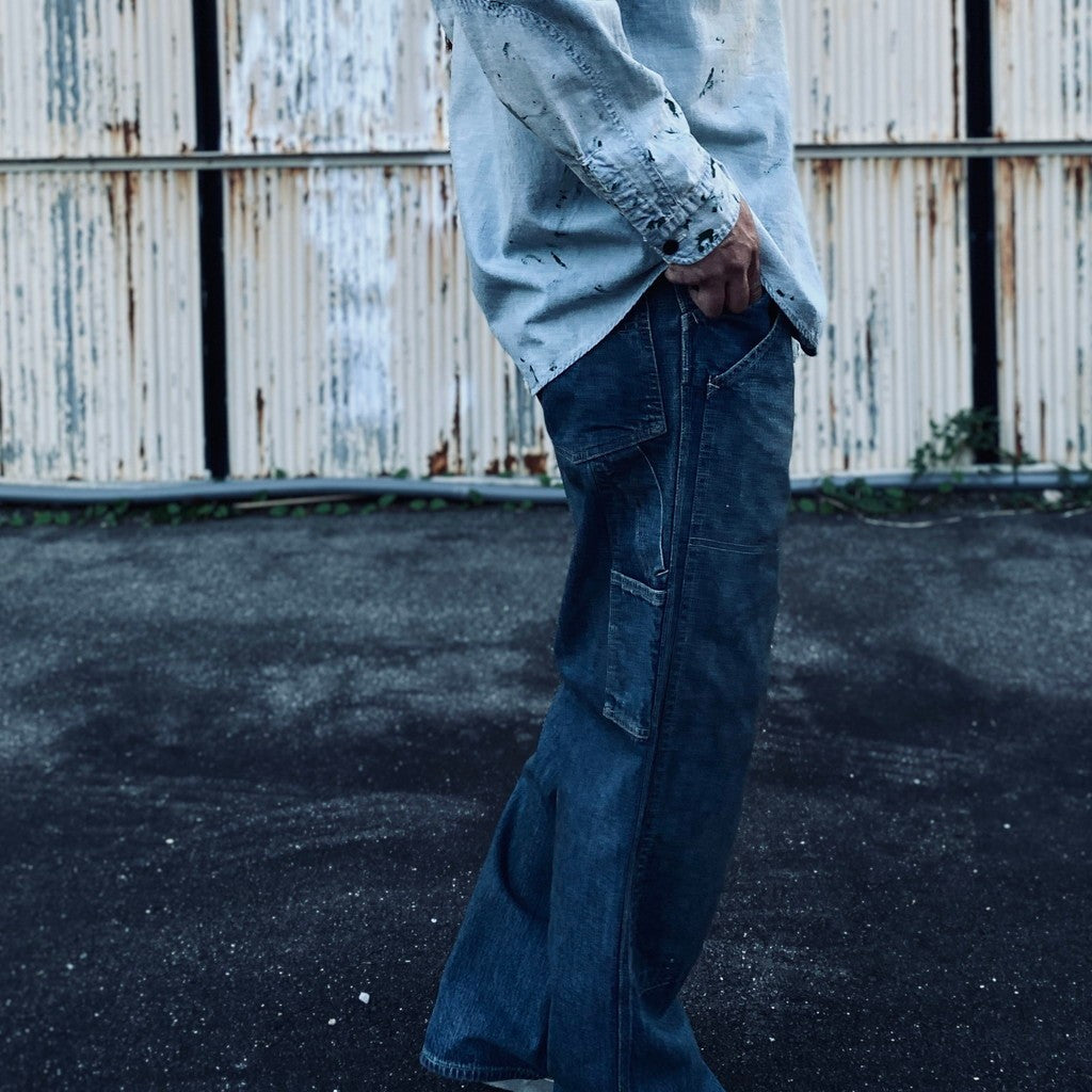 DOUBLE KNEE INDIGO DENIM PANTS #INDIGO [BWU-DKIDP]
