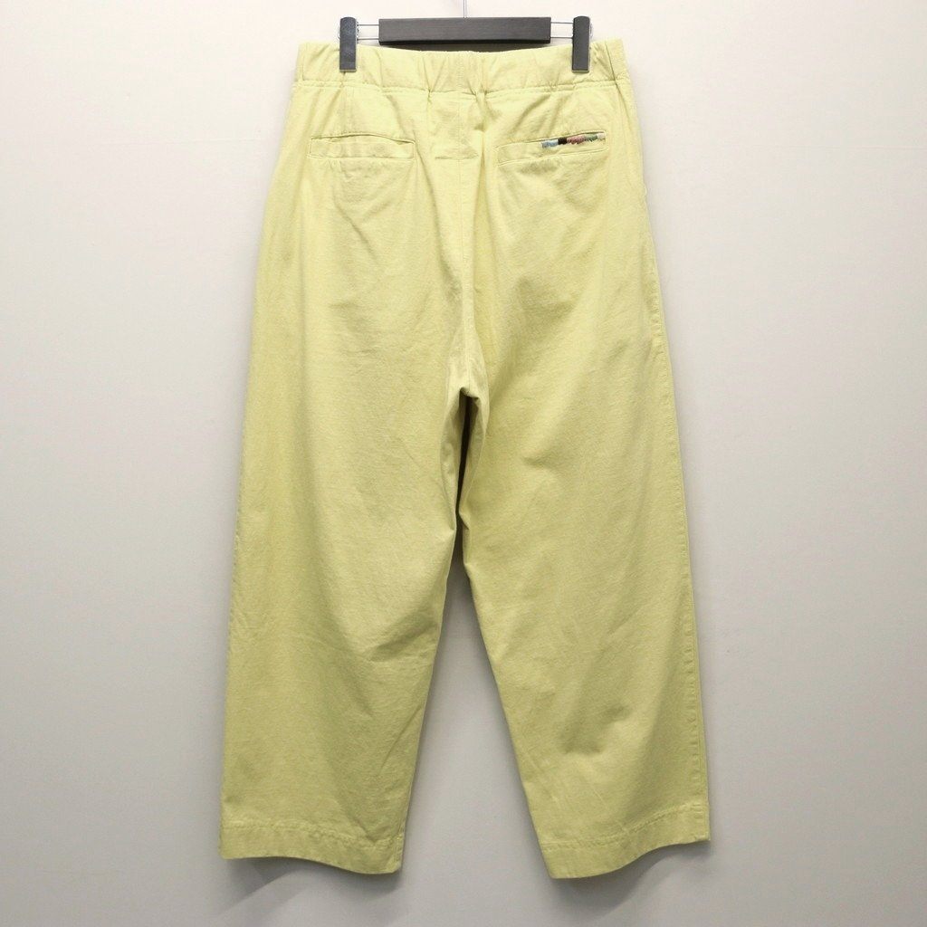 2TUCK WIDE CUT&SEW PANTS #L-YELLOW [AY-1027]