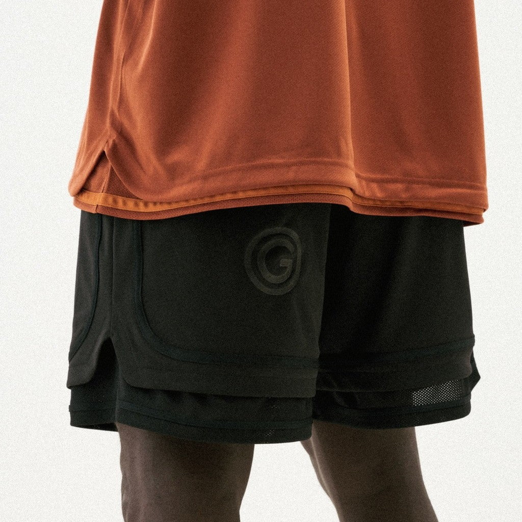 "Rve-S3" Riverside Track Shorts #純黑色 [GOOPI-24SS-AUG-04]