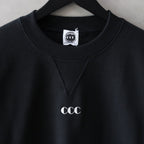 Embroidered Logo Switching Cotton Sweatshirt #BLACK [CCC-241C001]