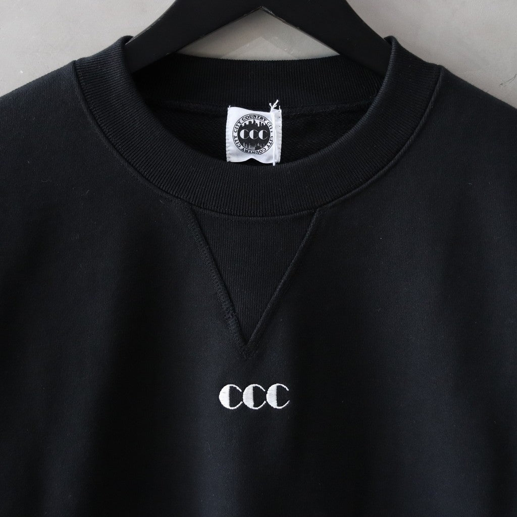Embroidered Logo Switching Cotton Sweatshirt #BLACK [CCC-241C001]