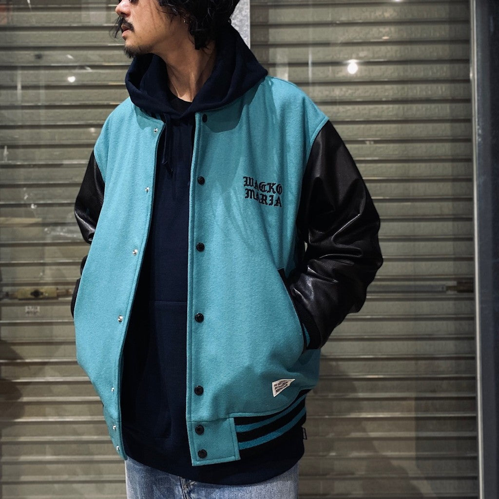 LEATHER VARSITY JACKET -B- -TYPE 2- #EMERALD [24SS-WMO-BL10]