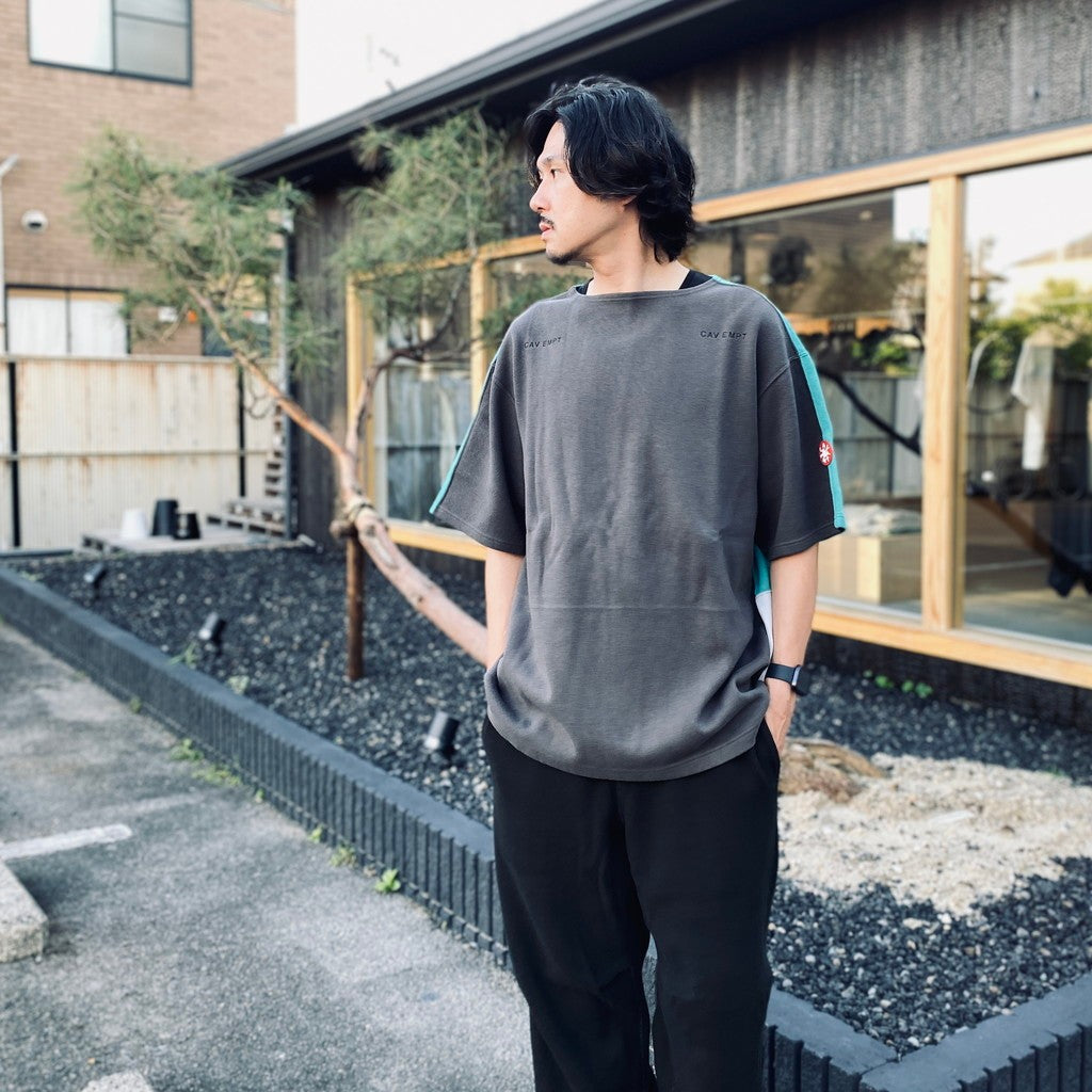 三色雙面針織船領T卹 #炭灰色 [CES26T21]