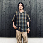 OMBRE CHECK OPEN COLLAR SHIRT S/S ( TYPE-1 ) #GRAY [26SS-WMS-OC09]
