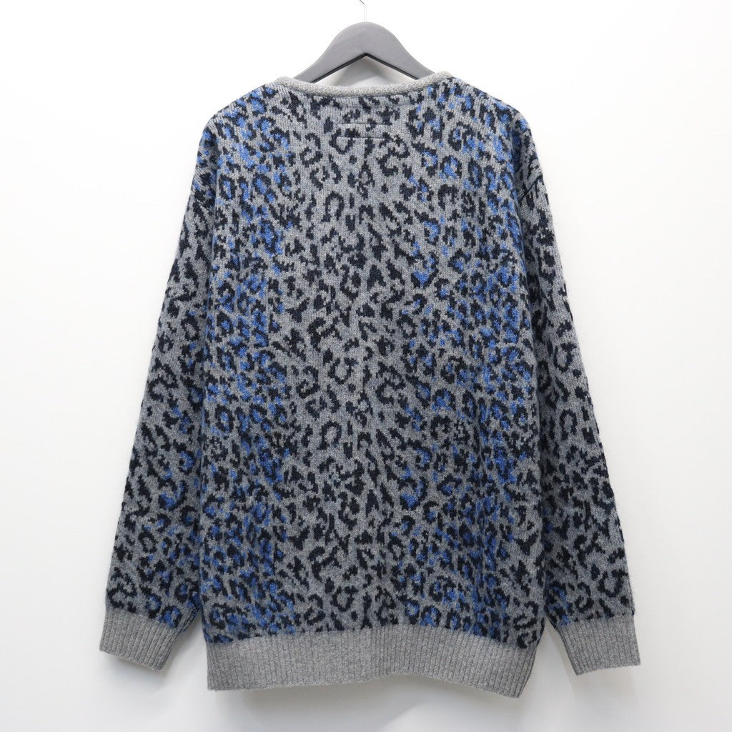 LEOPARD MOHAIR CARDIGAN #GRAY [25FW-WMK-KN08]