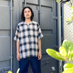 OMBRE CHECK OPEN COLLAR SHIRT S/S -TYPE 2- #BROWN [24SS-WMS-OC11]