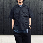 TECH MULTI TOOL POCKET SHIRT S/S SOLID #BLACK [BE-86026]